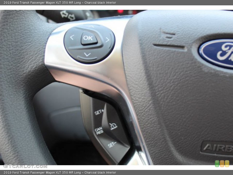 Charcoal black Interior Steering Wheel for the 2019 Ford Transit Passenger Wagon XLT 350 MR Long #134760216