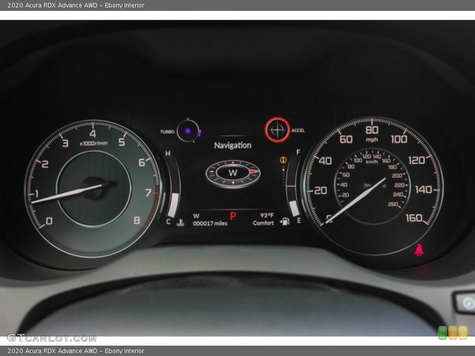 Ebony Interior Gauges for the 2020 Acura RDX Advance AWD #134765109