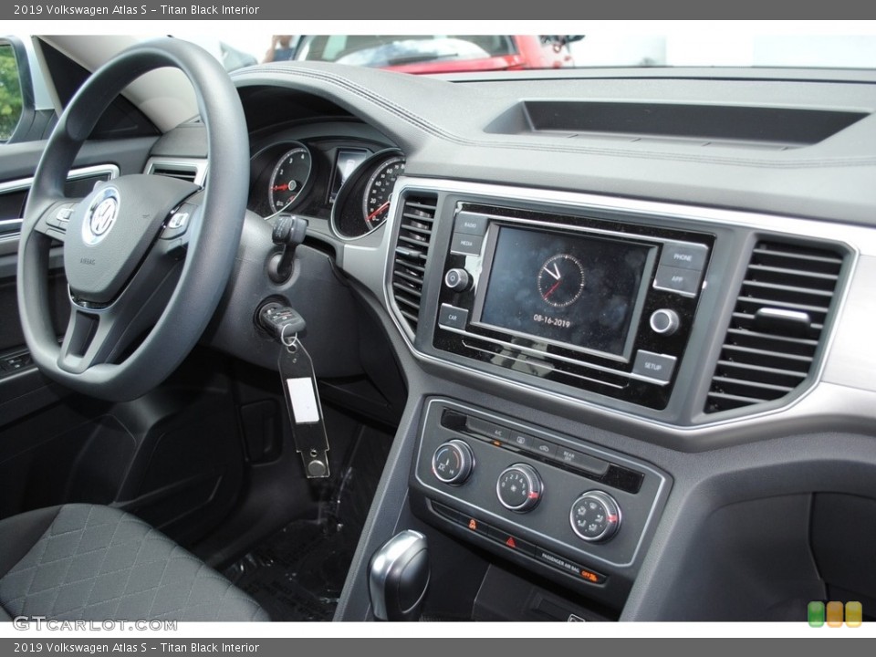 Titan Black Interior Dashboard for the 2019 Volkswagen Atlas S #134768889