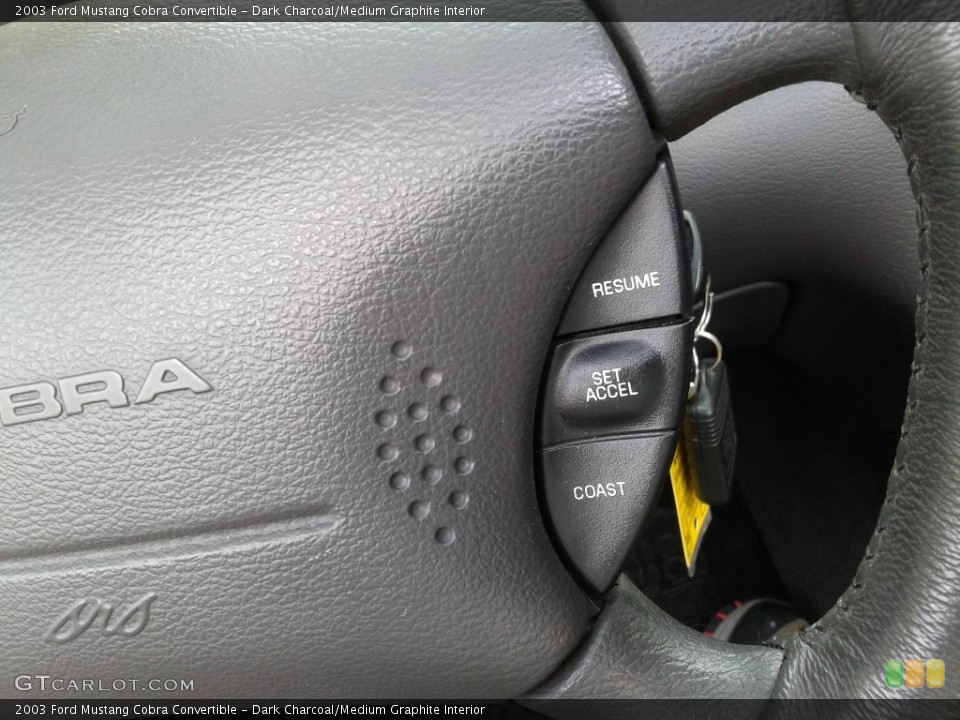 Dark Charcoal/Medium Graphite Interior Steering Wheel for the 2003 Ford Mustang Cobra Convertible #134779311