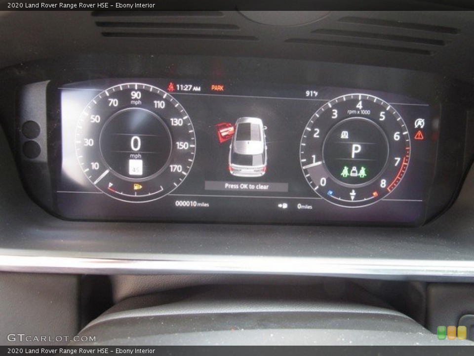 Ebony Interior Gauges for the 2020 Land Rover Range Rover HSE #134788639