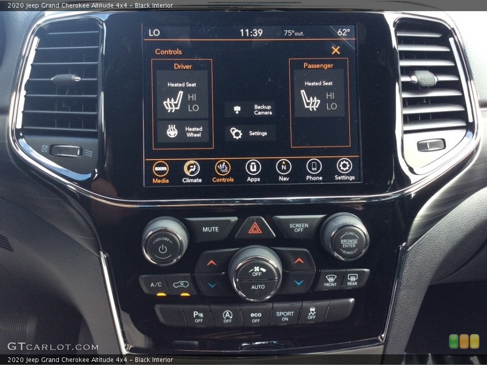 Black Interior Controls for the 2020 Jeep Grand Cherokee Altitude 4x4 #134794637