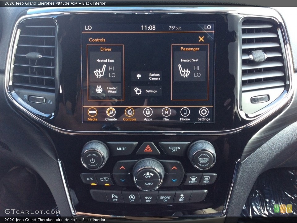 Black Interior Controls for the 2020 Jeep Grand Cherokee Altitude 4x4 #134795909