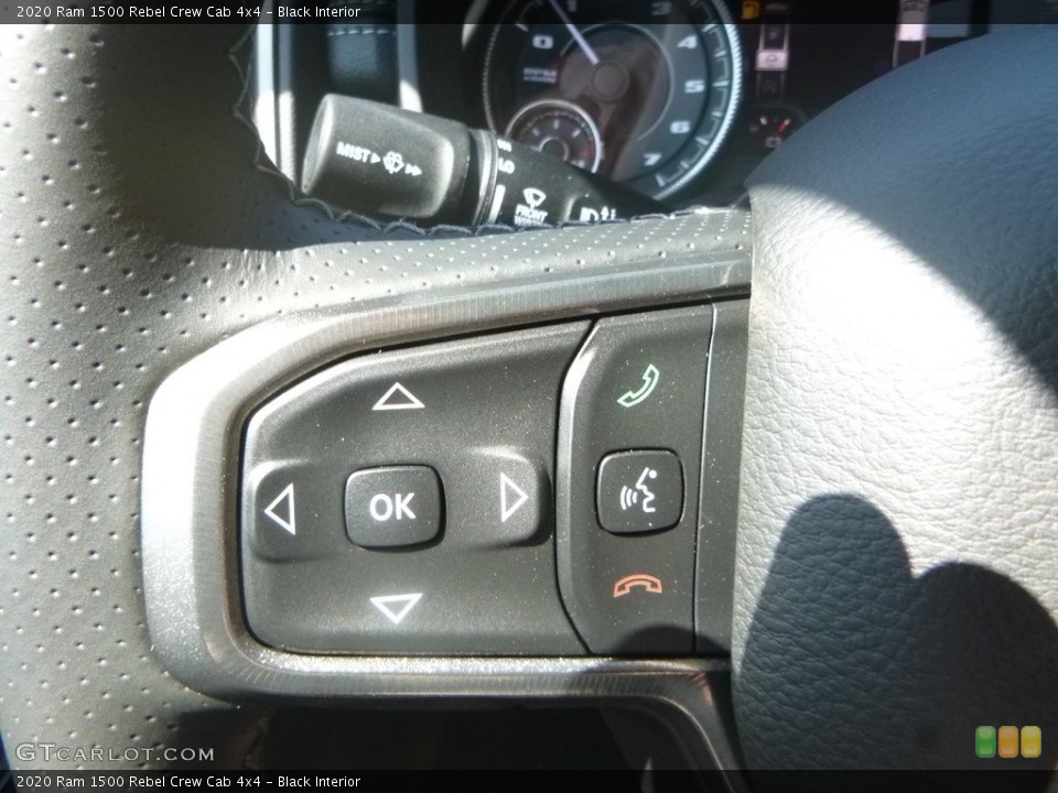 Black Interior Steering Wheel for the 2020 Ram 1500 Rebel Crew Cab 4x4 #134808722