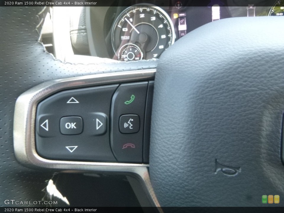 Black Interior Steering Wheel for the 2020 Ram 1500 Rebel Crew Cab 4x4 #134808842