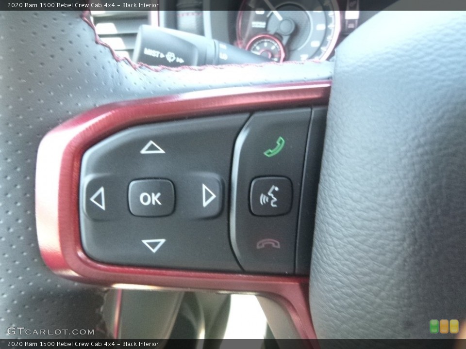 Black Interior Steering Wheel for the 2020 Ram 1500 Rebel Crew Cab 4x4 #134808899