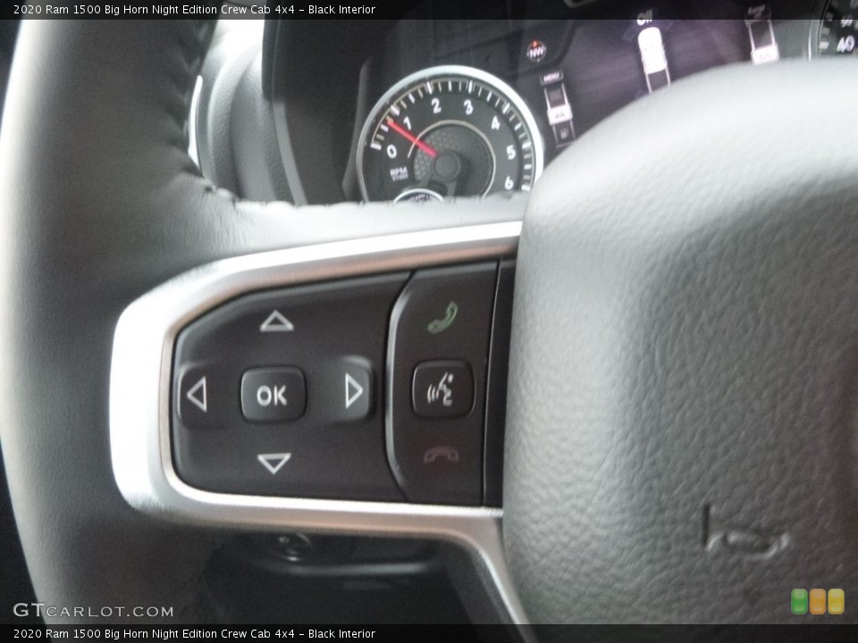 Black Interior Steering Wheel for the 2020 Ram 1500 Big Horn Night Edition Crew Cab 4x4 #134812198