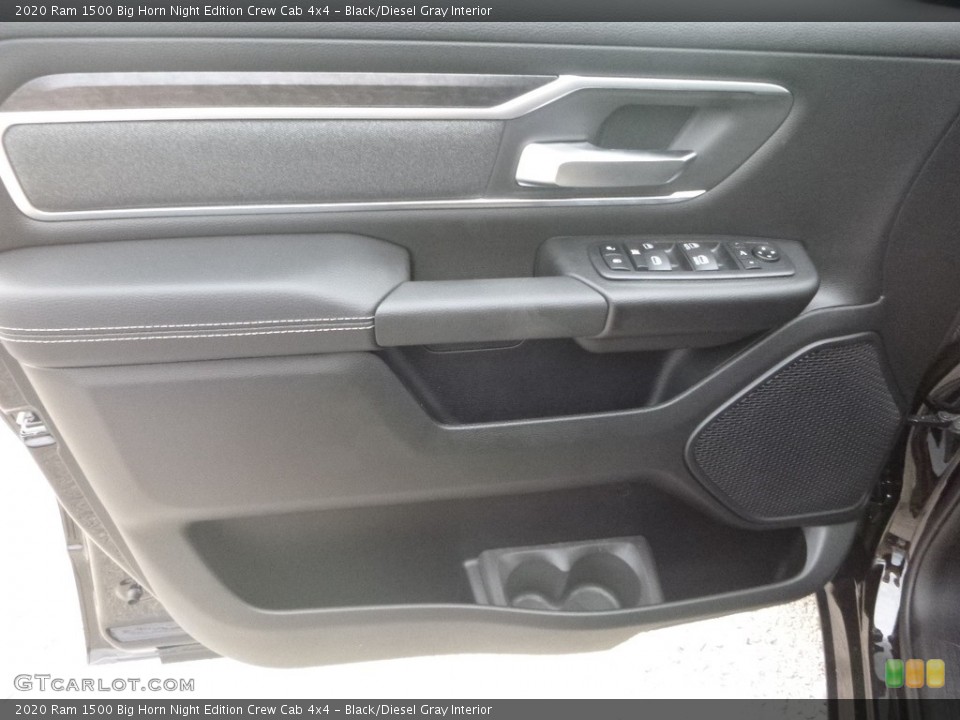 Black/Diesel Gray Interior Door Panel for the 2020 Ram 1500 Big Horn Night Edition Crew Cab 4x4 #134813125
