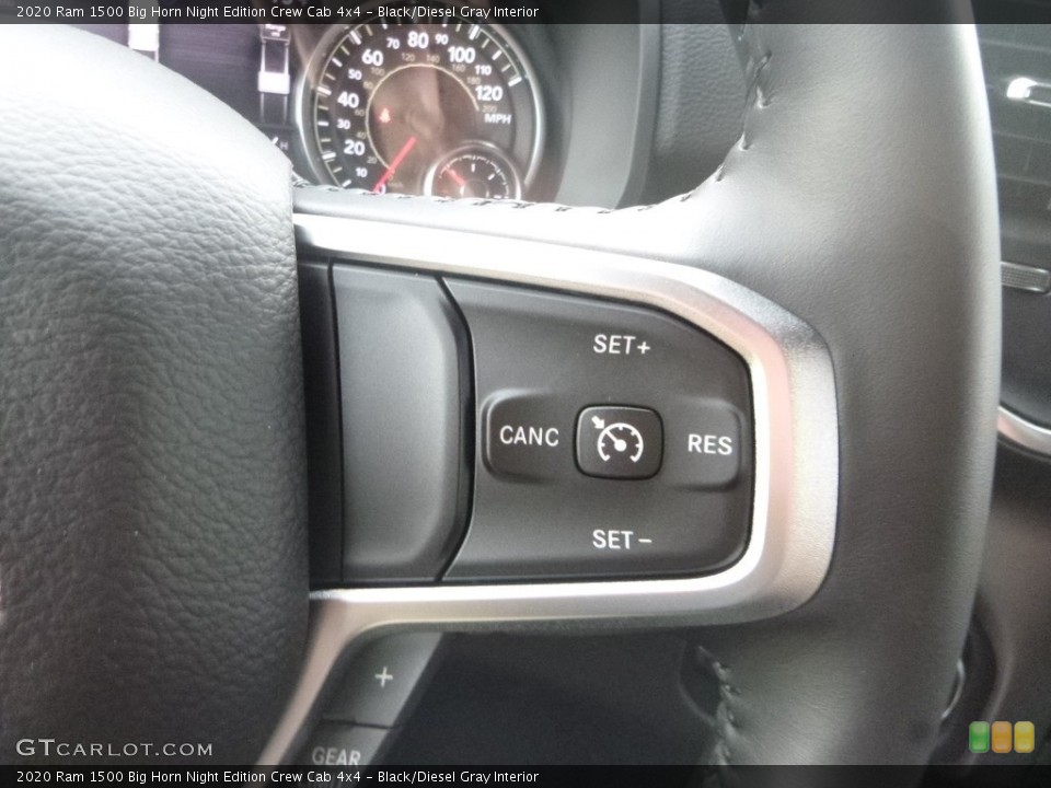 Black/Diesel Gray Interior Steering Wheel for the 2020 Ram 1500 Big Horn Night Edition Crew Cab 4x4 #134813257
