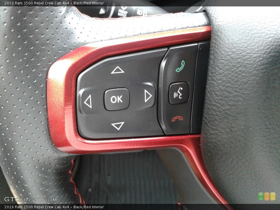 Black/Red Interior Steering Wheel for the 2019 Ram 1500 Rebel Crew Cab 4x4 #134815663