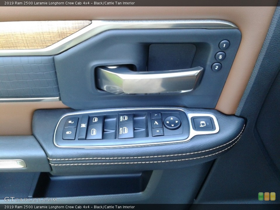 Black/Cattle Tan Interior Door Panel for the 2019 Ram 2500 Laramie Longhorn Crew Cab 4x4 #134817975