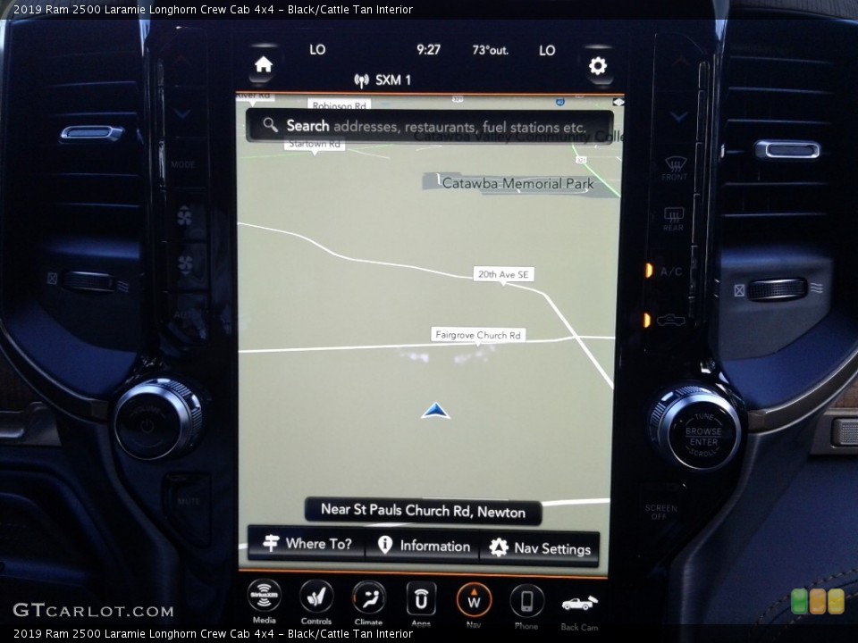 Black/Cattle Tan Interior Navigation for the 2019 Ram 2500 Laramie Longhorn Crew Cab 4x4 #134818426