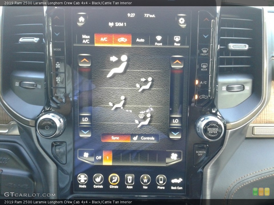 Black/Cattle Tan Interior Controls for the 2019 Ram 2500 Laramie Longhorn Crew Cab 4x4 #134818455