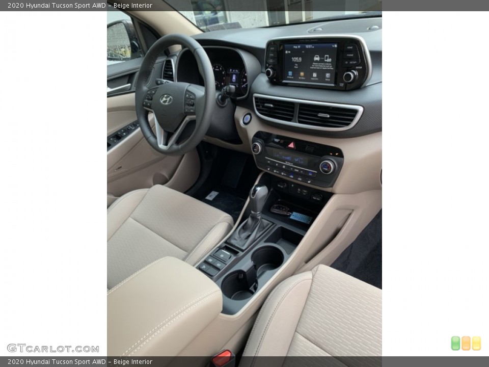 Beige Interior Dashboard for the 2020 Hyundai Tucson Sport AWD #134861943