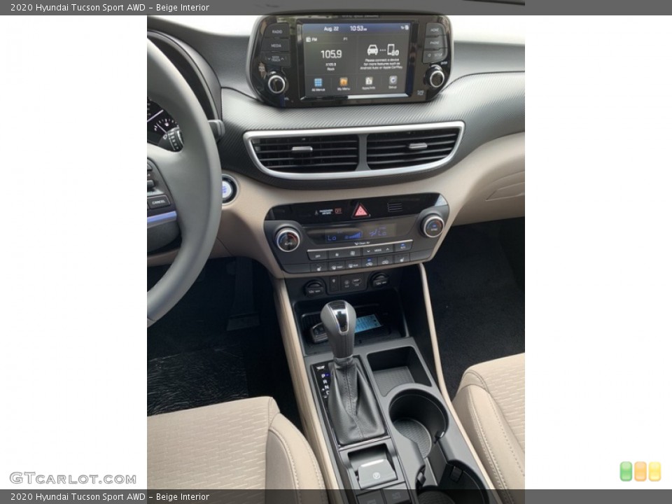 Beige Interior Controls for the 2020 Hyundai Tucson Sport AWD #134861991