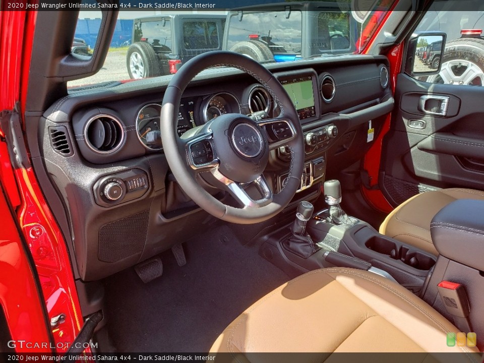 Dark Saddle/Black Interior Front Seat for the 2020 Jeep Wrangler Unlimited Sahara 4x4 #134899327