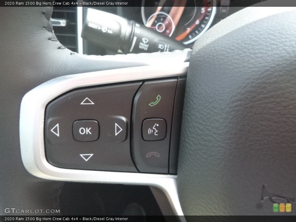 Black/Diesel Gray Interior Steering Wheel for the 2020 Ram 1500 Big Horn Crew Cab 4x4 #134901388