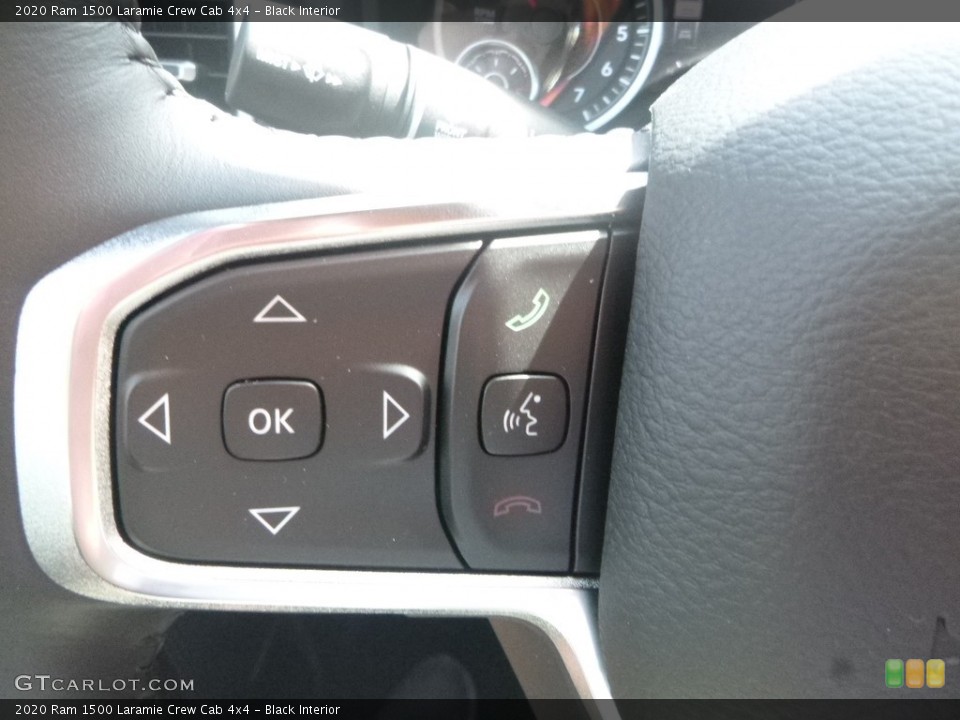 Black Interior Steering Wheel for the 2020 Ram 1500 Laramie Crew Cab 4x4 #134902222