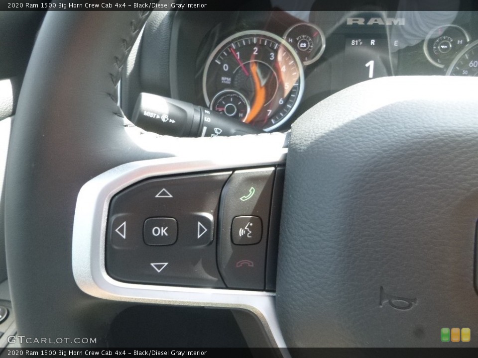 Black/Diesel Gray Interior Steering Wheel for the 2020 Ram 1500 Big Horn Crew Cab 4x4 #134903866