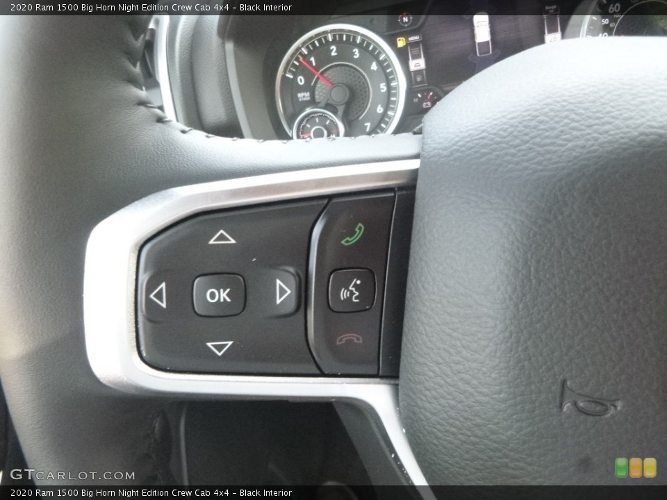 Black Interior Steering Wheel for the 2020 Ram 1500 Big Horn Night Edition Crew Cab 4x4 #134904925