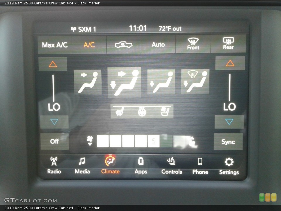 Black Interior Controls for the 2019 Ram 2500 Laramie Crew Cab 4x4 #134907628