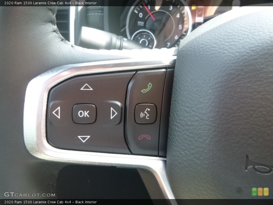 Black Interior Steering Wheel for the 2020 Ram 1500 Laramie Crew Cab 4x4 #134910934