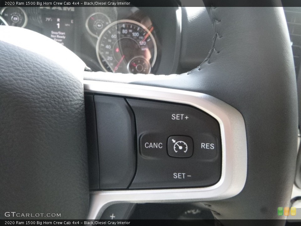 Black/Diesel Gray Interior Steering Wheel for the 2020 Ram 1500 Big Horn Crew Cab 4x4 #134911195