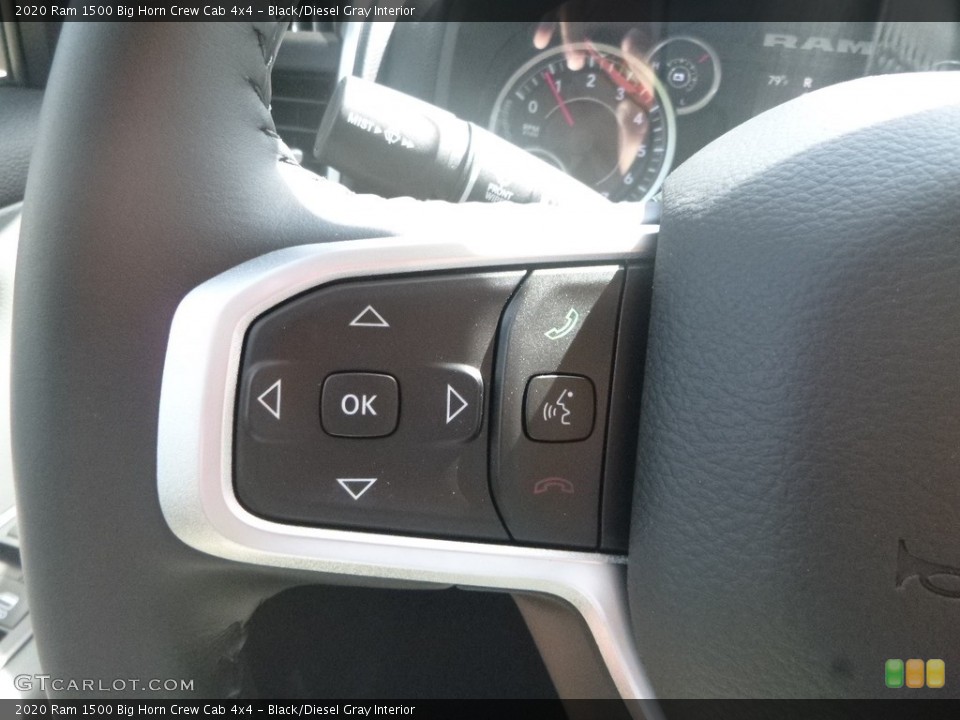Black/Diesel Gray Interior Steering Wheel for the 2020 Ram 1500 Big Horn Crew Cab 4x4 #134911204