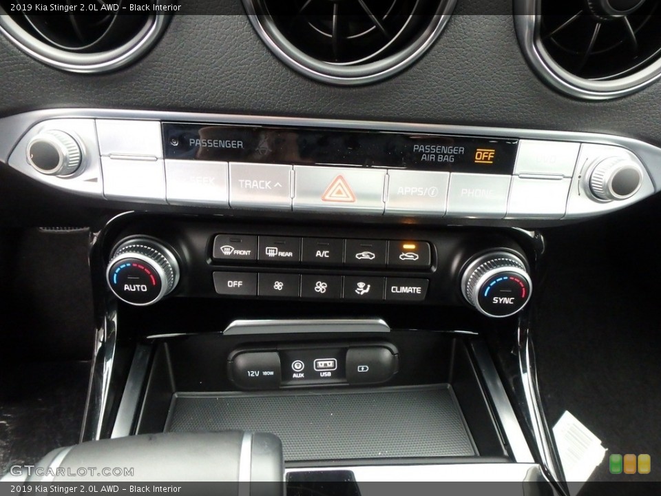 Black Interior Controls for the 2019 Kia Stinger 2.0L AWD #134913358