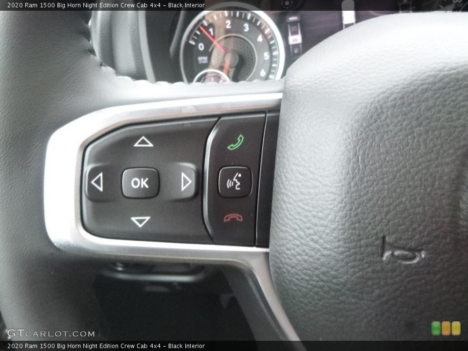 Black Interior Steering Wheel for the 2020 Ram 1500 Big Horn Night Edition Crew Cab 4x4 #134919043