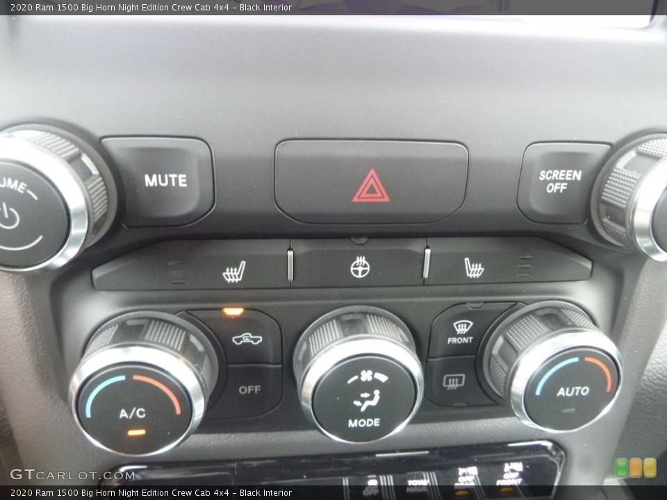 Black Interior Controls for the 2020 Ram 1500 Big Horn Night Edition Crew Cab 4x4 #134919085