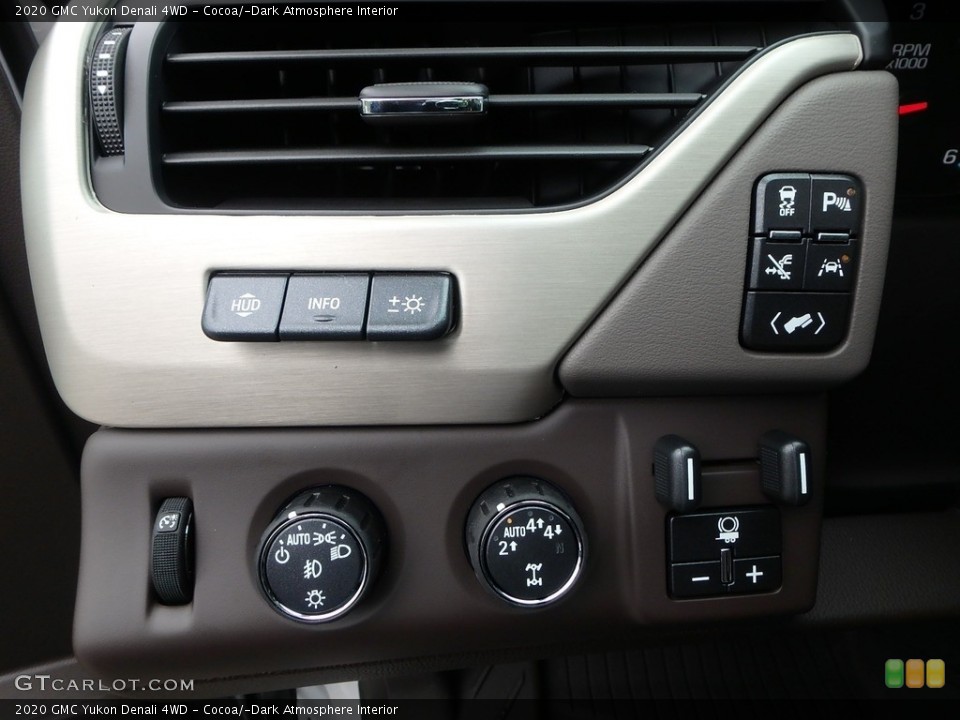 Cocoa/­Dark Atmosphere Interior Controls for the 2020 GMC Yukon Denali 4WD #134926099