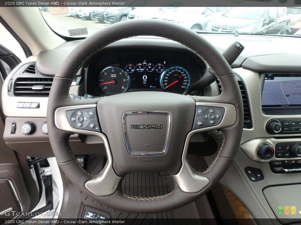 Cocoa/­Dark Atmosphere Interior Steering Wheel for the 2020 GMC Yukon Denali 4WD #134926120