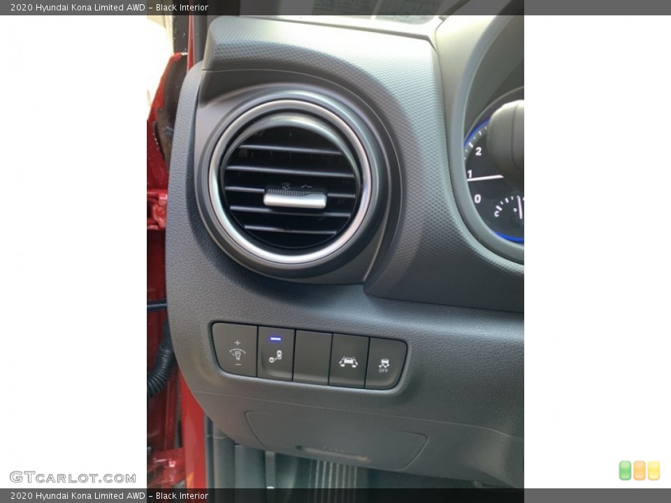 Black Interior Controls for the 2020 Hyundai Kona Limited AWD #134933206