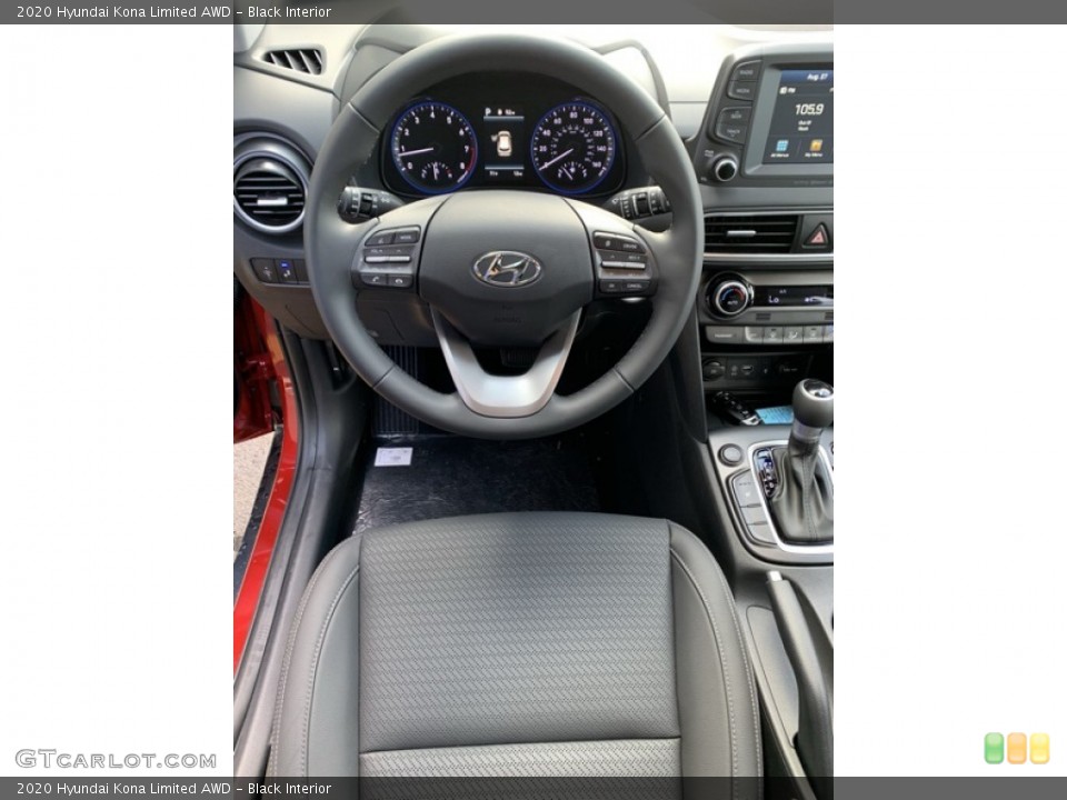 Black Interior Steering Wheel for the 2020 Hyundai Kona Limited AWD #134933218