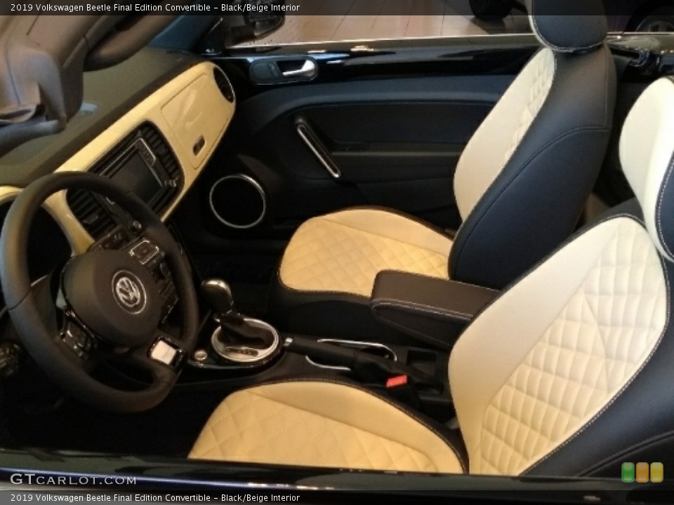 Black/Beige Interior Front Seat for the 2019 Volkswagen Beetle Final Edition Convertible #134933452