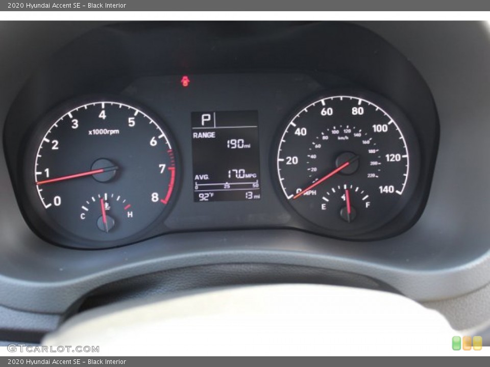 Black Interior Gauges for the 2020 Hyundai Accent SE #134940572