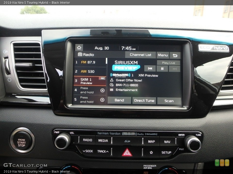 Black Interior Controls for the 2019 Kia Niro S Touring Hybrid #134982020