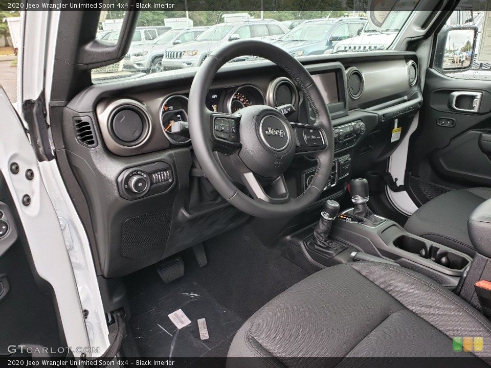 Black Interior Photo for the 2020 Jeep Wrangler Unlimited Sport 4x4 #135000294