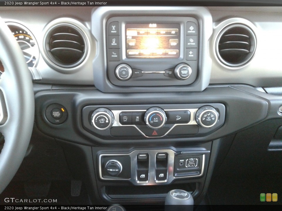 Black/Heritage Tan Interior Controls for the 2020 Jeep Wrangler Sport 4x4 #135012625