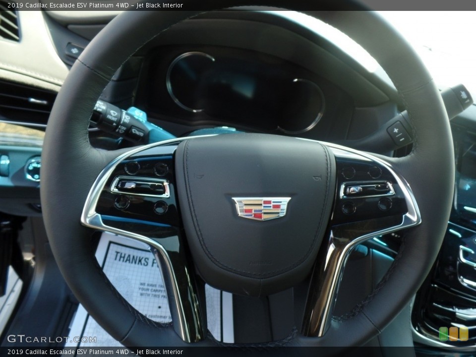 Jet Black Interior Steering Wheel for the 2019 Cadillac Escalade ESV Platinum 4WD #135021060