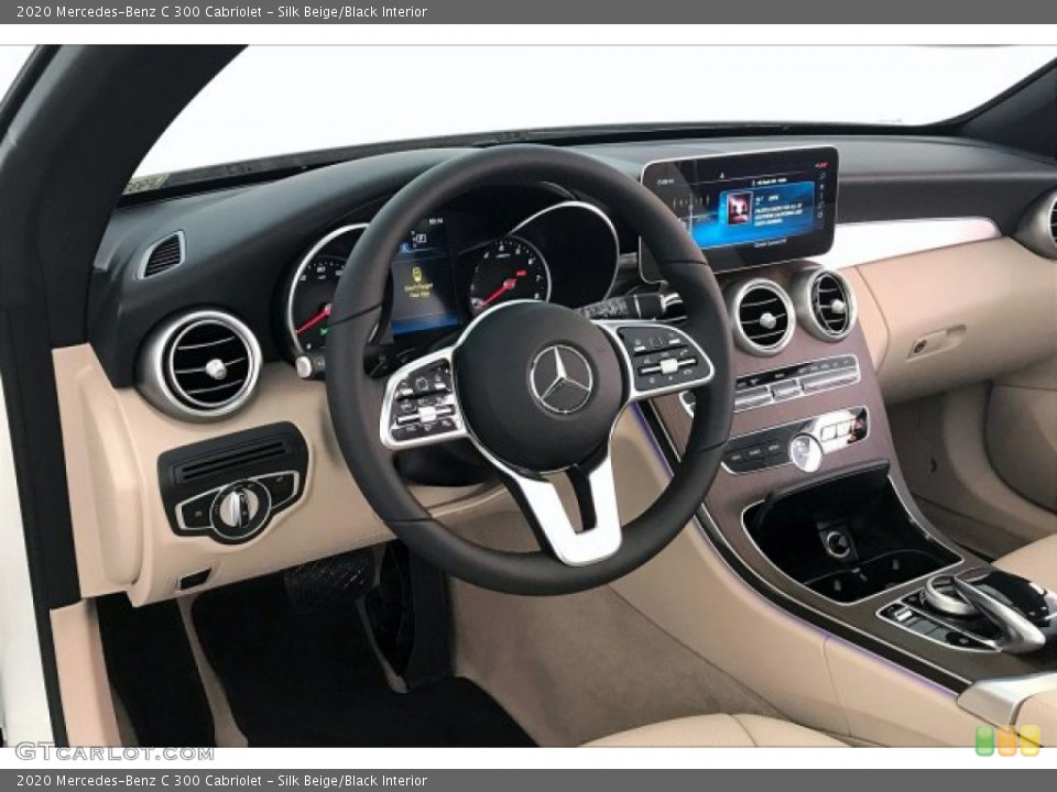 Silk Beige/Black Interior Dashboard for the 2020 Mercedes-Benz C 300 Cabriolet #135031998