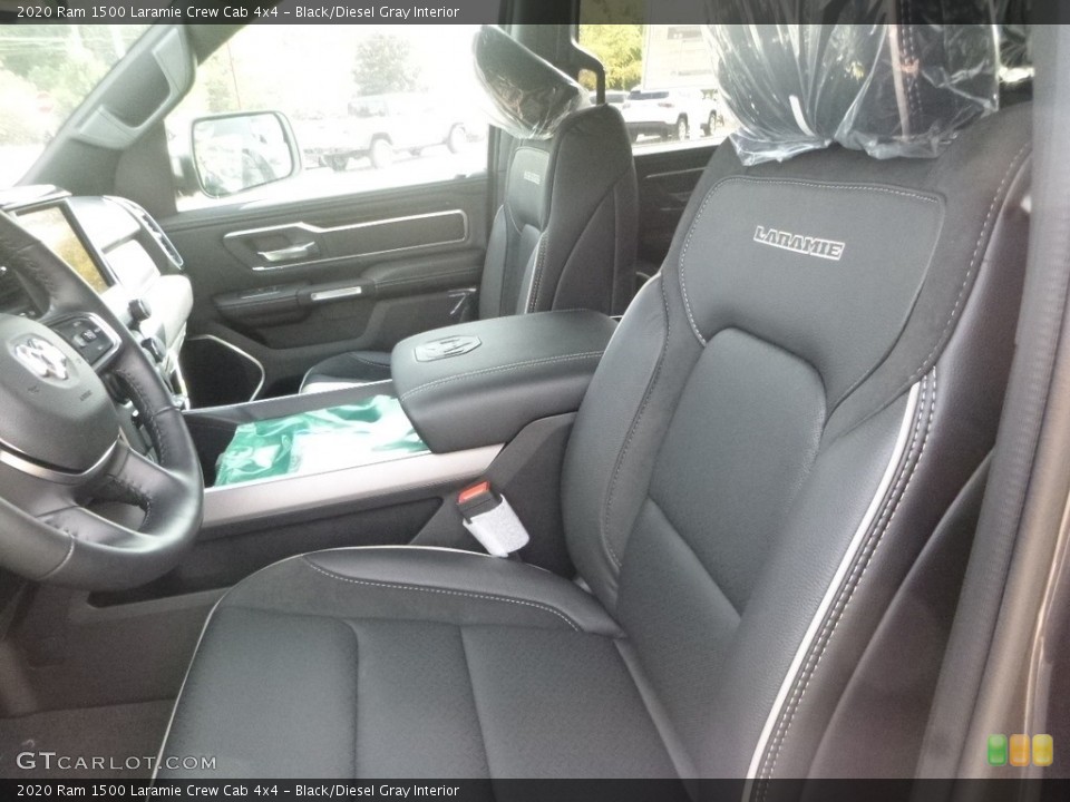 Black/Diesel Gray Interior Front Seat for the 2020 Ram 1500 Laramie Crew Cab 4x4 #135033096