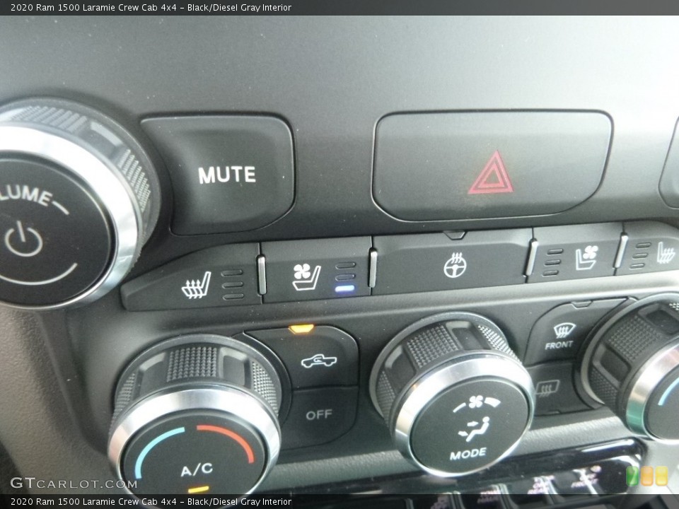 Black/Diesel Gray Interior Controls for the 2020 Ram 1500 Laramie Crew Cab 4x4 #135033234