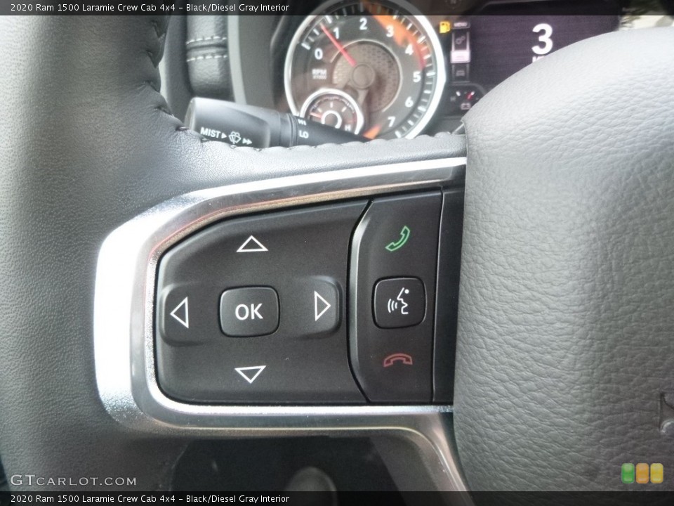 Black/Diesel Gray Interior Controls for the 2020 Ram 1500 Laramie Crew Cab 4x4 #135033279