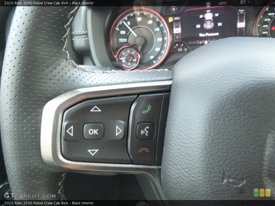 Black Interior Steering Wheel for the 2020 Ram 1500 Rebel Crew Cab 4x4 #135050050