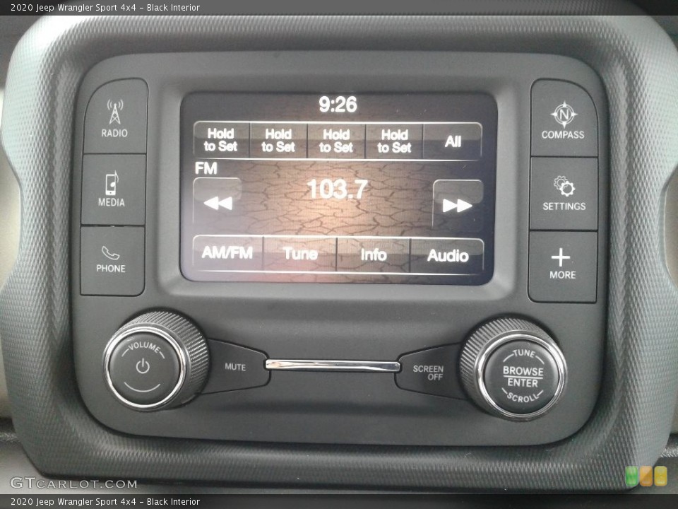 Black Interior Controls for the 2020 Jeep Wrangler Sport 4x4 #135058191