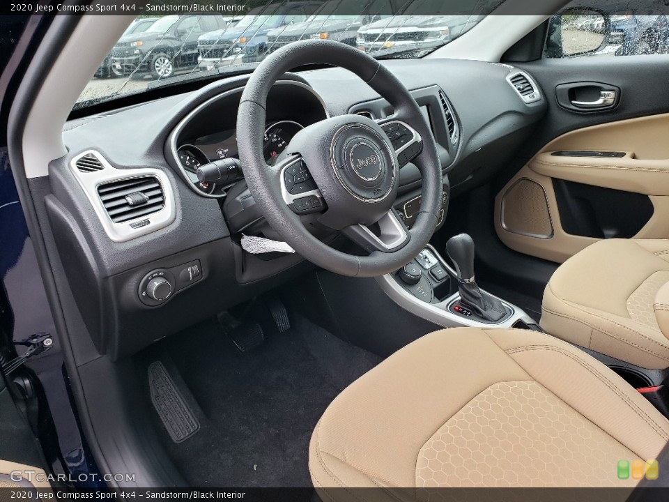 Sandstorm/Black Interior Photo for the 2020 Jeep Compass Sport 4x4 #135076620