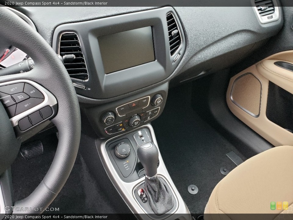 Sandstorm/Black Interior Controls for the 2020 Jeep Compass Sport 4x4 #135076696