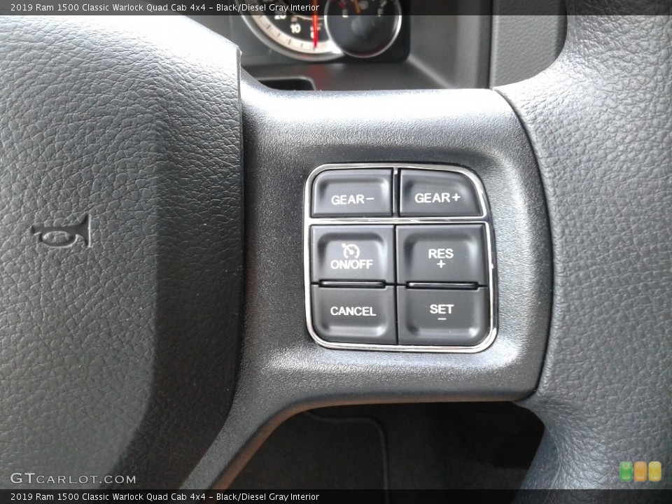 Black/Diesel Gray Interior Steering Wheel for the 2019 Ram 1500 Classic Warlock Quad Cab 4x4 #135111443